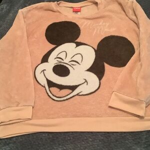 Disney Pink and Black Mickey Mouse Fleece Top
